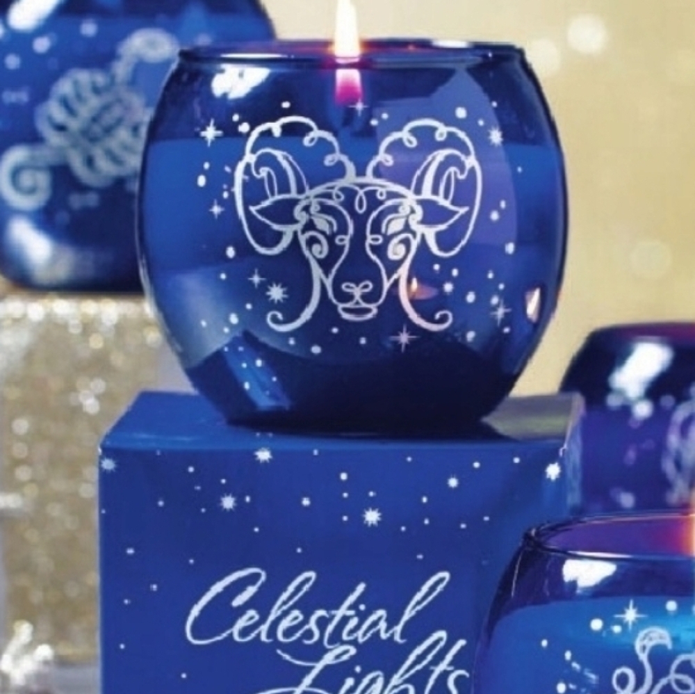🩵NIB PartyLite Aries Celestial Lights 7.8oz Scented Candle